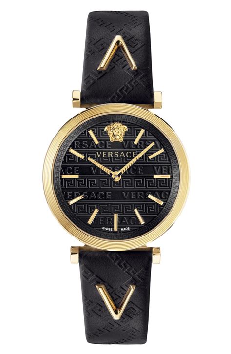 versace v twist leather watch|Leather Versace Watches .